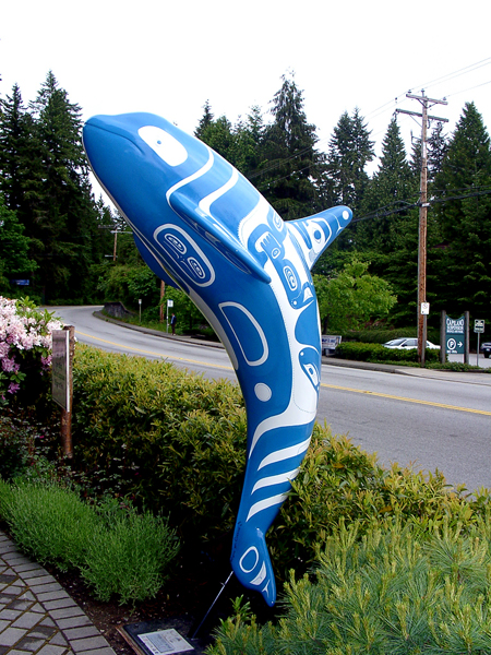 a dolphin statue